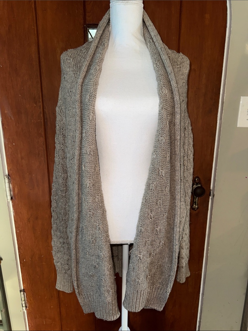 Vince Cozy Yak and Wool blend Open-Front Cable Knit Cardigan Sweater - Taupe XS